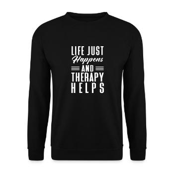 Anxiety Depression Mental Health - Unisex Sweatshirt - black - Front - Alina (178cm) & Michal (187cm)