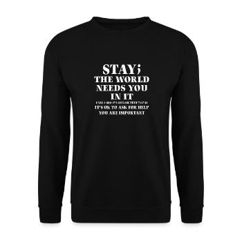 Anxiety Depression Mental Health - Unisex Sweatshirt - black - Front - Alina (178cm) & Michal (187cm)