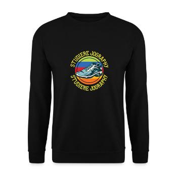 Lustiges Marathon Läufer Laufen Cross Country - Unisex Pullover - Schwarz - Vorne - Alina (178cm) & Michal (187cm)