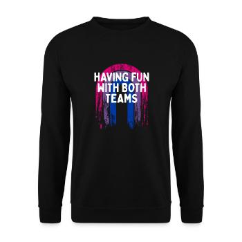 S’amuser avec les deux équipes Bisexuel LGBTQ Bi - Sweat-shirt Unisexe - noir - Devant - Alina (178cm) & Michal (187cm)