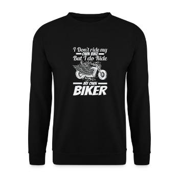 Ich Fahre Nicht Mit Meinem Eigenen Fahrrad, - Unisex Pullover - Schwarz - Vorne - Alina (178cm) & Michal (187cm)