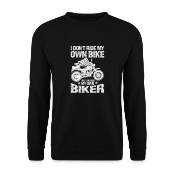Ich Fahre Nicht Mit Meinem Eigenen Fahrrad, Aber - Unisex Pullover - Schwarz - Vorne - Alina (178cm) & Michal (187cm)