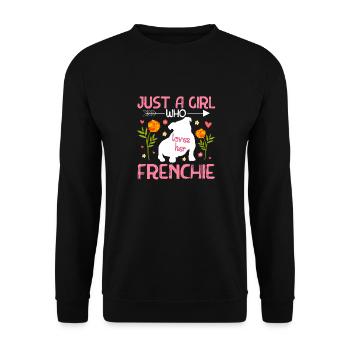 Only one girl who has her French - Unisex Sweatshirt - black - Front - Alina (178cm) & Michal (187cm)
