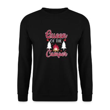 Reine du camping de camping en plein air Caravane - Sweat-shirt Unisexe - noir - Devant - Alina (178cm) & Michal (187cm)