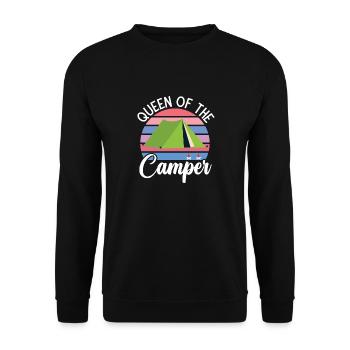 Reine du camping de camping en plein air Caravane - Sweat-shirt Unisexe - noir - Devant - Alina (178cm) & Michal (187cm)