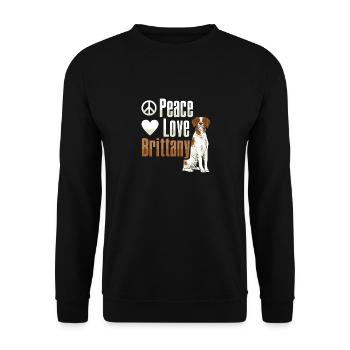 Français Bretagne Épagneul Epagneul Breton Cadeau - Sweat-shirt Unisexe - noir - Devant - Alina (178cm) & Michal (187cm)