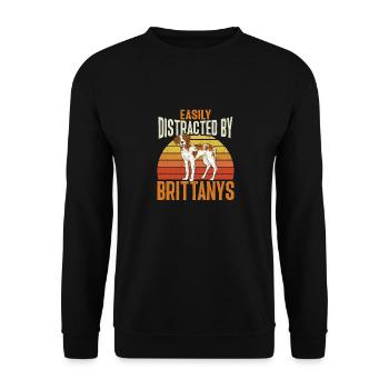 French Brittany Spaniel Epagneul Breton Geschenk - Unisex Pullover - Schwarz - Vorne - Alina (178cm) & Michal (187cm)
