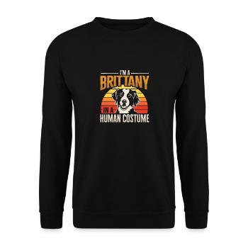 French Brittany Spaniel Epagneul Breton Gift - Unisex Sweatshirt - black - Front - Alina (178cm) & Michal (187cm)