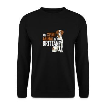 Français Bretagne Épagneul Epagneul Breton Cadeau - Sweat-shirt Unisexe - noir - Devant - Alina (178cm) & Michal (187cm)