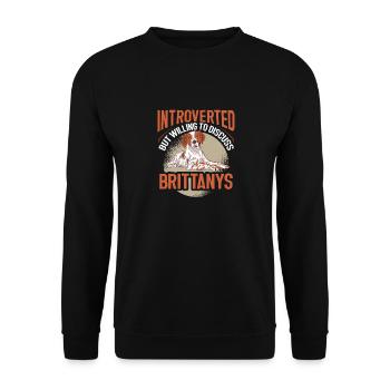 French Brittany Spaniel Epagneul Breton Gift - Unisex Sweatshirt - black - Front - Alina (178cm) & Michal (187cm)