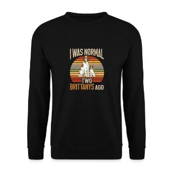 Français Bretagne Épagneul Epagneul Breton Cadeau - Sweat-shirt Unisexe - noir - Devant - Alina (178cm) & Michal (187cm)