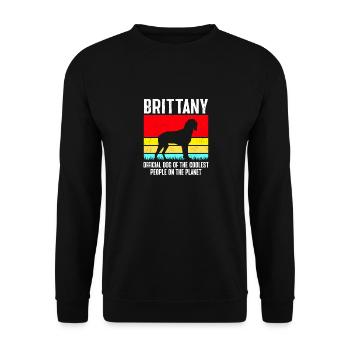 Français Bretagne Épagneul Epagneul Breton Cadeau - Sweat-shirt Unisexe - noir - Devant - Alina (178cm) & Michal (187cm)