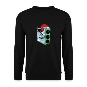 PC de jeu avec Beanie Funny Gambler Outfit Noël - Sweat-shirt Unisexe - noir - Devant - Alina (178cm) & Michal (187cm)