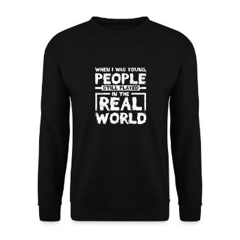 Old people played in the real world - Unisex Sweatshirt - black - Front - Alina (178cm) & Michal (187cm)