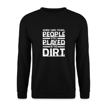 Old people played in the dirt - Unisex Pullover - Schwarz - Vorne - Alina (178cm) & Michal (187cm)
