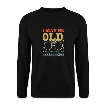 I may be old but I got the experience - Unisex Sweatshirt - black - Front - Alina (178cm) & Michal (187cm)
