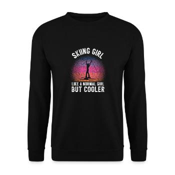 Skiing Girls Ski Girls Fun Winter Sports - Unisex Sweatshirt - black - Front - Alina (178cm) & Michal (187cm)