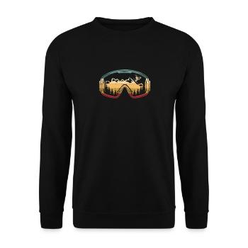 Ski Snowboard Goggles Skiing Snow Mountain Winter - Unisex Sweatshirt - black - Front - Alina (178cm) & Michal (187cm)