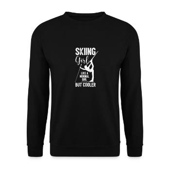 Ski Girls Funny Winter Sports Woman Skier - Unisex Sweatshirt - black - Front - Alina (178cm) & Michal (187cm)