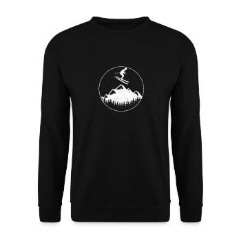 Wintersport Mountain Snowboarding Skiing Snowboarder - Unisex Sweatshirt - black - Front - Alina (178cm) & Michal (187cm)