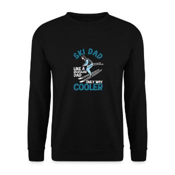 Ski Dad Lustig Wintersport Daddy Skifahren Vater - Unisex Pullover - Schwarz - Vorne - Alina (178cm) & Michal (187cm)