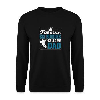 Fun Skiing Father's Day My Favorite Ski - Unisex Sweatshirt - black - Front - Alina (178cm) & Michal (187cm)