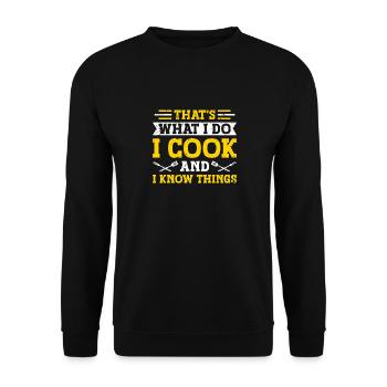 C’est ce que je fais, je cuisine, et je sais - Sweat-shirt Unisexe - noir - Devant - Alina (178cm) & Michal (187cm)