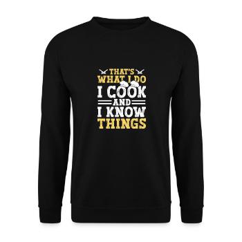 C’est ce que je fais, je cuisine, et je sais - Sweat-shirt Unisexe - noir - Devant - Alina (178cm) & Michal (187cm)