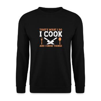 C’est ce que je fais, je cuisine, et je sais - Sweat-shirt Unisexe - noir - Devant - Alina (178cm) & Michal (187cm)