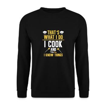C’est ce que je fais, je cuisine, et je sais - Sweat-shirt Unisexe - noir - Devant - Alina (178cm) & Michal (187cm)