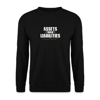 Assets Over Liabilities Funny Accounting CPA Humor - Unisex Sweatshirt - black - Front - Alina (178cm) & Michal (187cm)