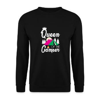 Reine du camping de camping en plein air Caravane - Sweat-shirt Unisexe - noir - Devant - Alina (178cm) & Michal (187cm)