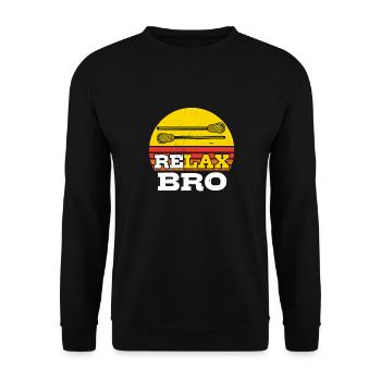 Relax Bro Retro Vintage Lacrosse Design - Sweat-shirt Unisexe - noir - Devant - Alina (178cm) & Michal (187cm)