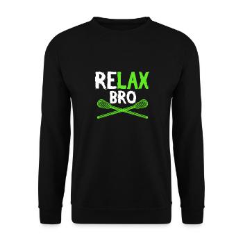 Relax Bro Retro Vintage Lacrosse Design - Sweat-shirt Unisexe - noir - Devant - Alina (178cm) & Michal (187cm)