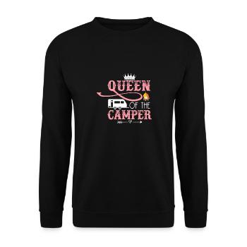Reine du camping de camping en plein air Caravane - Sweat-shirt Unisexe - noir - Devant - Alina (178cm) & Michal (187cm)