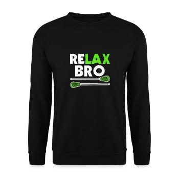 Relax Bro Retro Vintage Lacrosse Design - Sweat-shirt Unisexe - noir - Devant - Alina (178cm) & Michal (187cm)