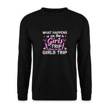 Ce qui se passe sur le voyage des filles reste drôle - Sweat-shirt Unisexe - noir - Devant - Alina (178cm) & Michal (187cm)