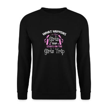 Ce qui se passe sur le voyage des filles reste drôle - Sweat-shirt Unisexe - noir - Devant - Alina (178cm) & Michal (187cm)