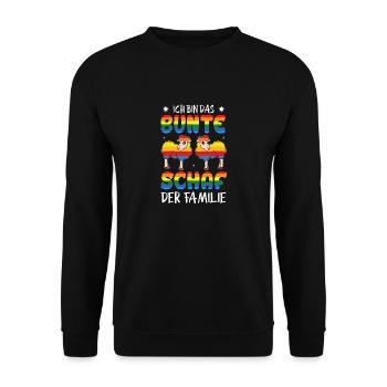 Ich Bin Das Bunte Schaf Der Familie LGBTQ Gay - Unisex Pullover - Schwarz - Vorne - Alina (178cm) & Michal (187cm)