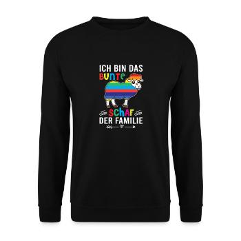 Ich Bin Das Bunte Schaf Der Familie LGBTQ Gay - Unisex Pullover - Schwarz - Vorne - Alina (178cm) & Michal (187cm)