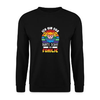 Ich Bin Das Bunte Schaf Der Familie LGBTQ Gay - Unisex Pullover - Schwarz - Vorne - Alina (178cm) & Michal (187cm)