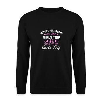Ce qui se passe sur le voyage des filles reste drôle - Sweat-shirt Unisexe - noir - Devant - Alina (178cm) & Michal (187cm)