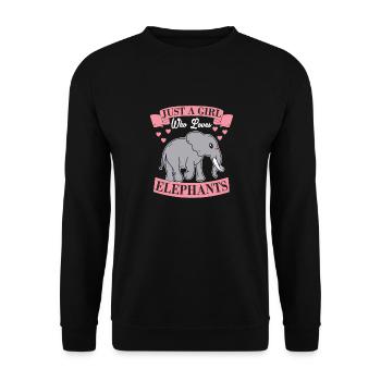 Juste une fille qui aime les femmes éléphants - Sweat-shirt Unisexe - noir - Devant - Alina (178cm) & Michal (187cm)