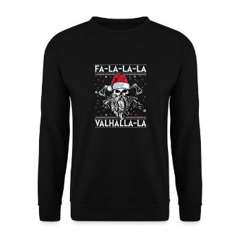 Viking Ugly Christmas – Valhalla Wikinger Outfit - Unisex Sweatshirt - black - Front - Alina (178cm) & Michal (187cm)