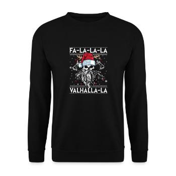 Viking Ugly Christmas – Valhalla Wikinger Outfit - Unisex Sweatshirt - black - Front - Alina (178cm) & Michal (187cm)