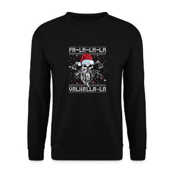 Viking Ugly Christmas – Valhalla Wikinger Outfit - Unisex Sweatshirt - black - Front - Alina (178cm) & Michal (187cm)