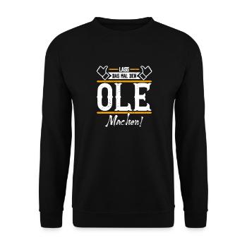 Ole Geschenkidee Geschenk Geburtstag - Unisex Pullover - Schwarz - Vorne - Alina (178cm) & Michal (187cm)
