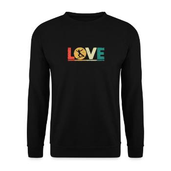 Liebe Skifahren Lustig Skifahrer Leidenschaft - Unisex Pullover - Schwarz - Vorne - Alina (178cm) & Michal (187cm)