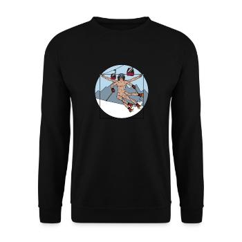 Alpin Sports d'hiver Ski Montagne Alpes Piste de - Sweat-shirt Unisexe - noir - Devant - Alina (178cm) & Michal (187cm)