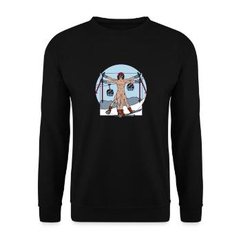 Alpin Sports d'hiver Ski Montagne Alpes Piste de - Sweat-shirt Unisexe - noir - Devant - Alina (178cm) & Michal (187cm)
